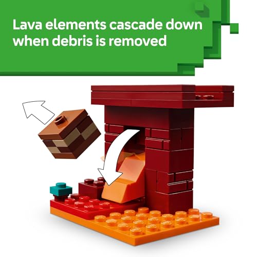 LEGO Minecraft The Nether Lava Battle Toy and Playset - Building Minecraft Toy for Kids, Ages 6+ - Alex, Wither Skeleton, Blaze and Strider Figures... LEGO Minecraft The Nether Lava Battle Toy and Playset - Building Minecraft Toy for Kids, Ages 6+ - Alex, Wither Skeleton, Blaze and Strider Figures...