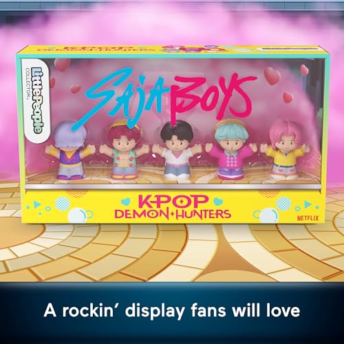 ​Little People Collector Kpop Demon Hunters: Saja Boys Special Edition Set for Movie Fans, 5 Figures in a Display Package