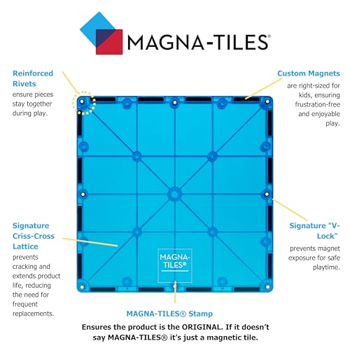 MAGNA-TILES Classic 32-Piece Magnetic Construction Set, The Original Magnetic Building Brand MAGNA-TILES Classic 32-Piece Magnetic Construction Set, The Original Magnetic Building Brand