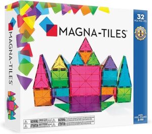 MAGNA-TILES Classic 32-Piece Magnetic Construction Set, The Original Magnetic Building Brand MAGNA-TILES Classic 32-Piece Magnetic Construction Set, The Original Magnetic Building Brand