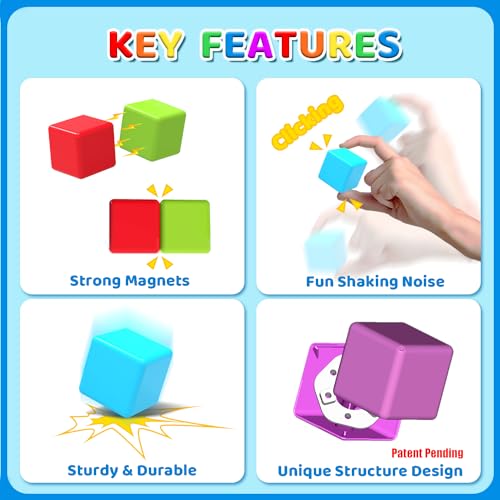 Magnetic Building Blocks Large, 1.65 inch Magnetic Stacking Cubes for Toddlers, Sensory & Montessori Toys for Boys & Girls 1 2 3 Years Old (12 PCS) Magnetic Building Blocks Large, 1.65 inch Magnetic Stacking Cubes for Toddlers, Sensory & Montessori Toys for Boys & Girls 1 2 3 Years Old (12 PCS)