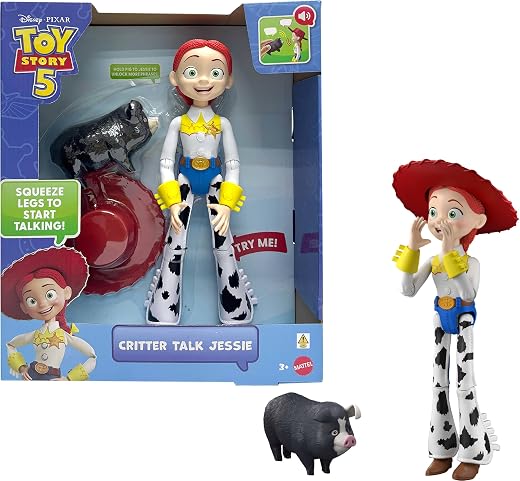 ​Mattel Disney and Pixar Toy Story 5 Critter Talk Jessie | 12-inch Posable Action Figure Toy & Jimmy Dean, 35+ Movie Sounds & Phrases​, English...