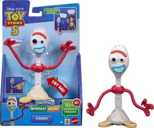 Mattel Disney and Pixar Toy Story 5 Interactables Forky | 7-inch Playscale Talking Figure, Movie Phrases, Converses with Other Characters in the Line