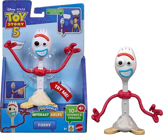 Mattel Disney and Pixar Toy Story 5 Interactables Forky | 7-inch Playscale Talking Figure, Movie Phrases, Converses with Other Characters in the Line Mattel Disney and Pixar Toy Story 5 Interactables Forky | 7-inch Playscale Talking Figure, Movie Phrases, Converses with Other Characters in the Line