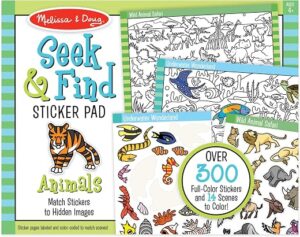 Melissa & Doug Seek & Find Sticker Pad – Animals, 400+ Stickers & 14 Scenes to Color, Search & Find Sticker Activity Pad for Coloring & Matching,... Melissa & Doug Seek & Find Sticker Pad – Animals, 400+ Stickers & 14 Scenes to Color, Search & Find Sticker Activity Pad for Coloring & Matching,...