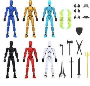 MerryXD 6 Pack Assembly Completed T13 3D Action Figure,Dummy Nova Titan Lucky 13 Action Figure 3D Printed Multi-Jointed Movable Toy