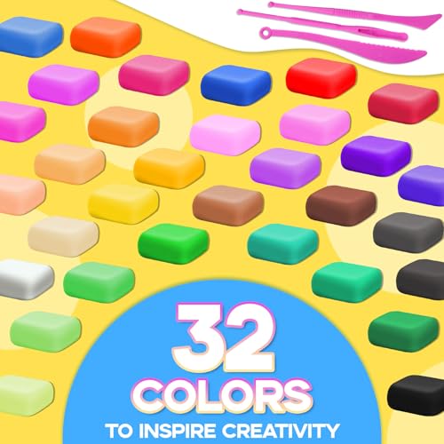 MuseLuxe Air Dry Clay - 32 Colors Modeling Clay Kit with 3 Sculpting Tools,Safe & Non-Toxic,DIY Magic Gifts Toys for Boys,Girls,Kids MuseLuxe Air Dry Clay - 32 Colors Modeling Clay Kit with 3 Sculpting Tools,Safe & Non-Toxic,DIY Magic Gifts Toys for Boys,Girls,Kids