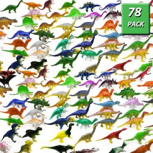 OuMuaMua Dinosaur Toys, Plastic Mini Dinosaur Figure Toy Set Including T-rex, Stegosaurus, Monoclonius for Kids Dinosaurs Birthday Party Favors,...
