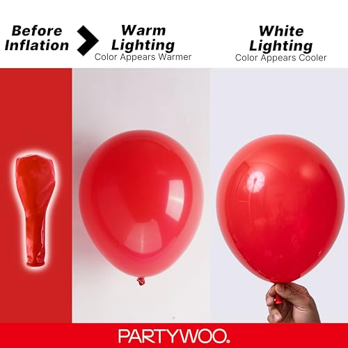 PartyWoo Red Balloons 140 pcs Different Sizes of 18 12 10 5 Inch Red Balloon Arch Kit Garland for Birthday Graduation Bachelorette Citizenship... PartyWoo Red Balloons 140 pcs Different Sizes of 18 12 10 5 Inch Red Balloon Arch Kit Garland for Birthday Graduation Bachelorette Citizenship...