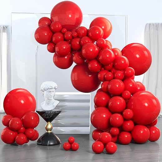 PartyWoo Red Balloons 140 pcs Different Sizes of 18 12 10 5 Inch Red Balloon Arch Kit Garland for Birthday Graduation Bachelorette Citizenship... PartyWoo Red Balloons 140 pcs Different Sizes of 18 12 10 5 Inch Red Balloon Arch Kit Garland for Birthday Graduation Bachelorette Citizenship...