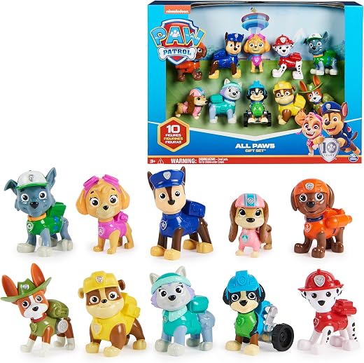 Paw Patrol, 10th Anniversary, All Paws On Deck Toy Figures Gift Pack with 10 Collectible Action Figures, Kids Toys for Ages 3 and up Paw Patrol, 10th Anniversary, All Paws On Deck Toy Figures Gift Pack with 10 Collectible Action Figures, Kids Toys for Ages 3 and up