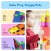 PicassoTiles 60 Piece Set 60pcs Magnet Building Tiles Clear Magnetic 3D Blocks Construction Playboards - Creativity Beyond Imagination,...