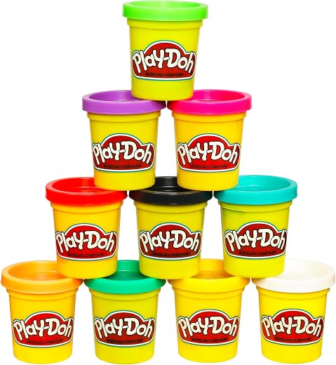 Play Doh Modeling Compound 10-Pack Case of Assorted Colors, Non-Toxic 2 oz. Cans, Back to School Gifts, Prizes, & Party Favors, Preschool Toys for...