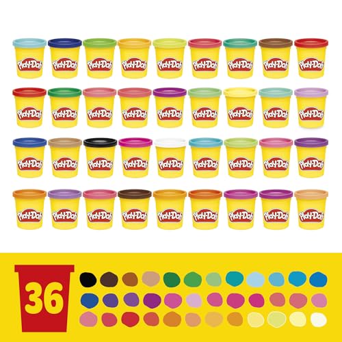 Play-Doh Modeling Compound 36-Pack Case of Colors, Non-Toxic, 3 Oz Cans of Assort. Colors, Back to School Classroom Supplies, Preschool Toys, Ages...