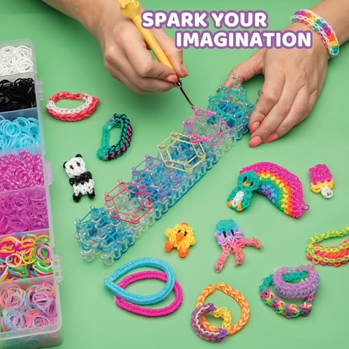 Rainbow Loom MEGA Combo Set, Features 7000+ Colorful Rubber Bands, 2 Step-by-Step Bracelet Instructions, Organizer Case, Great Gift for Kids 7+ DIY...