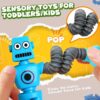 Robot Sensory Travel Roadtrip Toys 4Pcs for Toddlers Kid Boy Year Old Ages 3 4 5 6 7 8 9,Airplane Activities Suction Autism Pop Tube Fidget Toys...