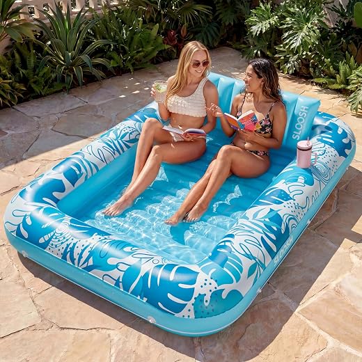 SLOOSH Inflatable Tanning Pool Lounger Float, 85" x 57" Extra Large Pool Floats Adult with Pillow, 4 in 1 Suntan Tub Raft Floatie,Sunbathing Bed... SLOOSH Inflatable Tanning Pool Lounger Float, 85" x 57" Extra Large Pool Floats Adult with Pillow, 4 in 1 Suntan Tub Raft Floatie,Sunbathing Bed...