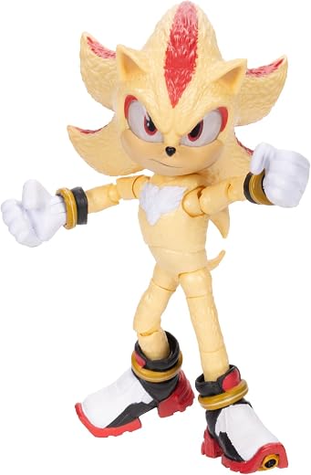 Sonic The Hedgehog Sonic 3 Movie 5" Super Sonic Action Figure: New Character from Jakks Wave #3 Sonic The Hedgehog Sonic 3 Movie 5" Super Sonic Action Figure: New Character from Jakks Wave #3