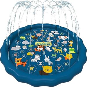 SplashEZ 3-in-1 Splash Pad, Sprinkler for Kids & Baby Pool for Learning – Toddler Sprinkler Pool, 60’’ Outside Water Toys – “from A to Z” Outdoor... SplashEZ 3-in-1 Splash Pad, Sprinkler for Kids & Baby Pool for Learning – Toddler Sprinkler Pool, 60’’ Outside Water Toys – “from A to Z” Outdoor...