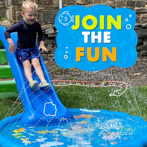 SplashEZ 3-in-1 Splash Pad, Sprinkler for Kids & Baby Pool for Learning – Toddler Sprinkler Pool, 60’’ Outside Water Toys – “from A to Z” Outdoor... SplashEZ 3-in-1 Splash Pad, Sprinkler for Kids & Baby Pool for Learning – Toddler Sprinkler Pool, 60’’ Outside Water Toys – “from A to Z” Outdoor...