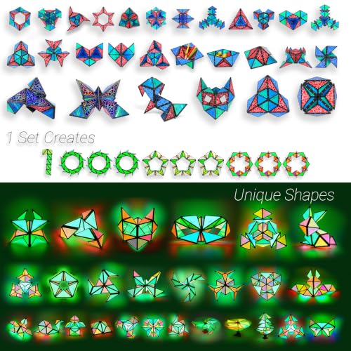 TOSY Magnet Pyramid Stone - 1 Cube Transforms into 1 Billion Shapes, 12 Pieces, 243 Rare Earth Magnets, Holographic Design Magnet Tiles Creative... TOSY Magnet Pyramid Stone - 1 Cube Transforms into 1 Billion Shapes, 12 Pieces, 243 Rare Earth Magnets, Holographic Design Magnet Tiles Creative...