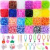 XKDOUS 24 Colors Rubber Band Bracelet Kit, Bracelet Making Kit for Art and Craft, Rubberband Bracelets kit for Kids Ages 6+ XKDOUS 24 Colors Rubber Band Bracelet Kit, Bracelet Making Kit for Art and Craft, Rubberband Bracelets kit for Kids Ages 6+