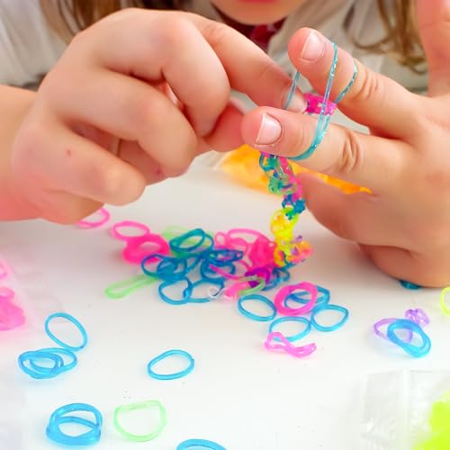 XKDOUS 24 Colors Rubber Band Bracelet Kit, Bracelet Making Kit for Art and Craft, Rubberband Bracelets kit for Kids Ages 6+ XKDOUS 24 Colors Rubber Band Bracelet Kit, Bracelet Making Kit for Art and Craft, Rubberband Bracelets kit for Kids Ages 6+